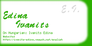 edina ivanits business card